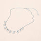 Rectangle Stone Cluster Station Beaded Chain Necklace