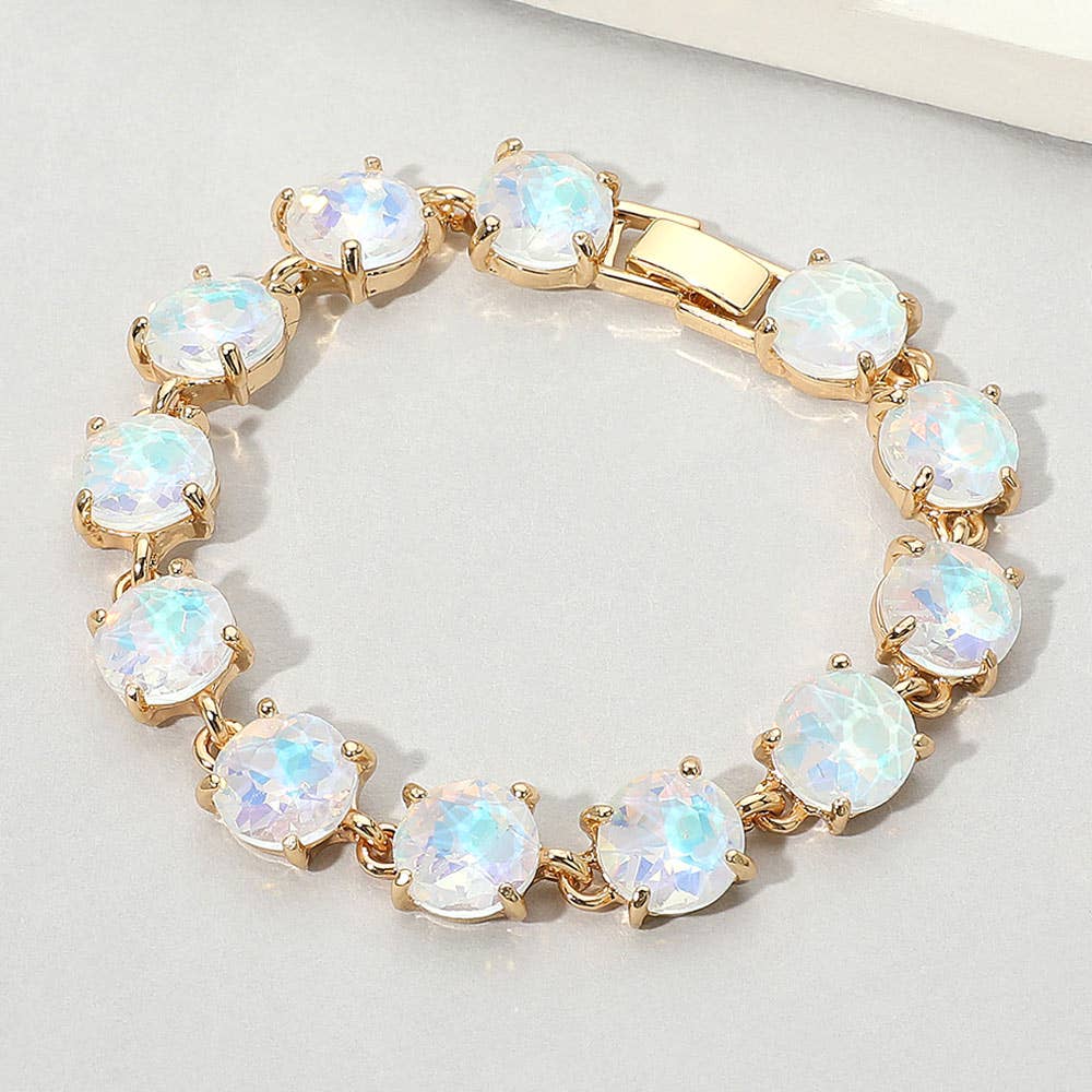 Round Stone Link Evening Bracelet