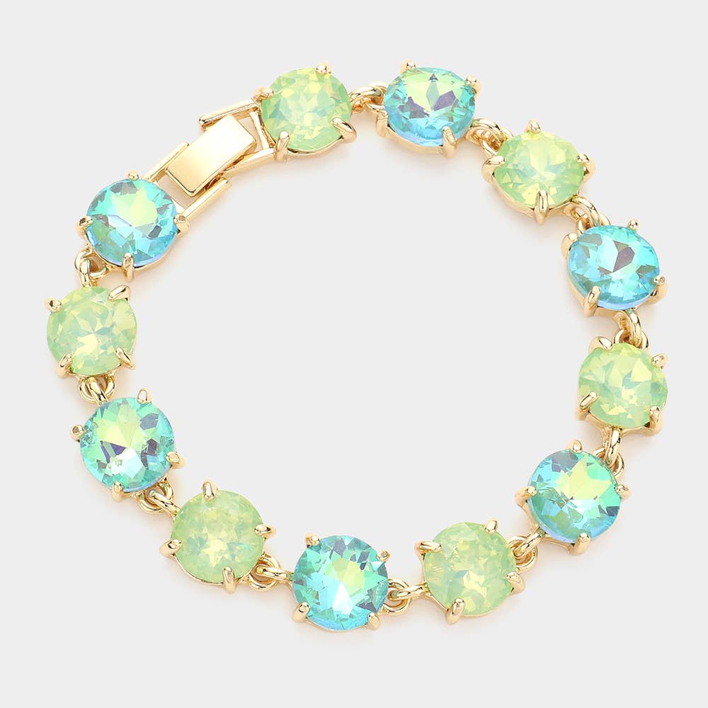 Round Stone Link Evening Bracelet