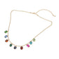 Rectangle Stone Cluster Station Beaded Chain Necklace