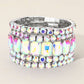 5PCS - Emerald Cut Round Stone Stretch Evening Bracelets