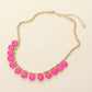 Cushion Teardrop Round Stone Link Evening Necklace