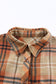 Women Plaid Pocket Buttoned Long Sleeve Shirt