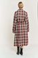 PLAID PRINT COLLAR LONG SHIRT DRESS PLUS