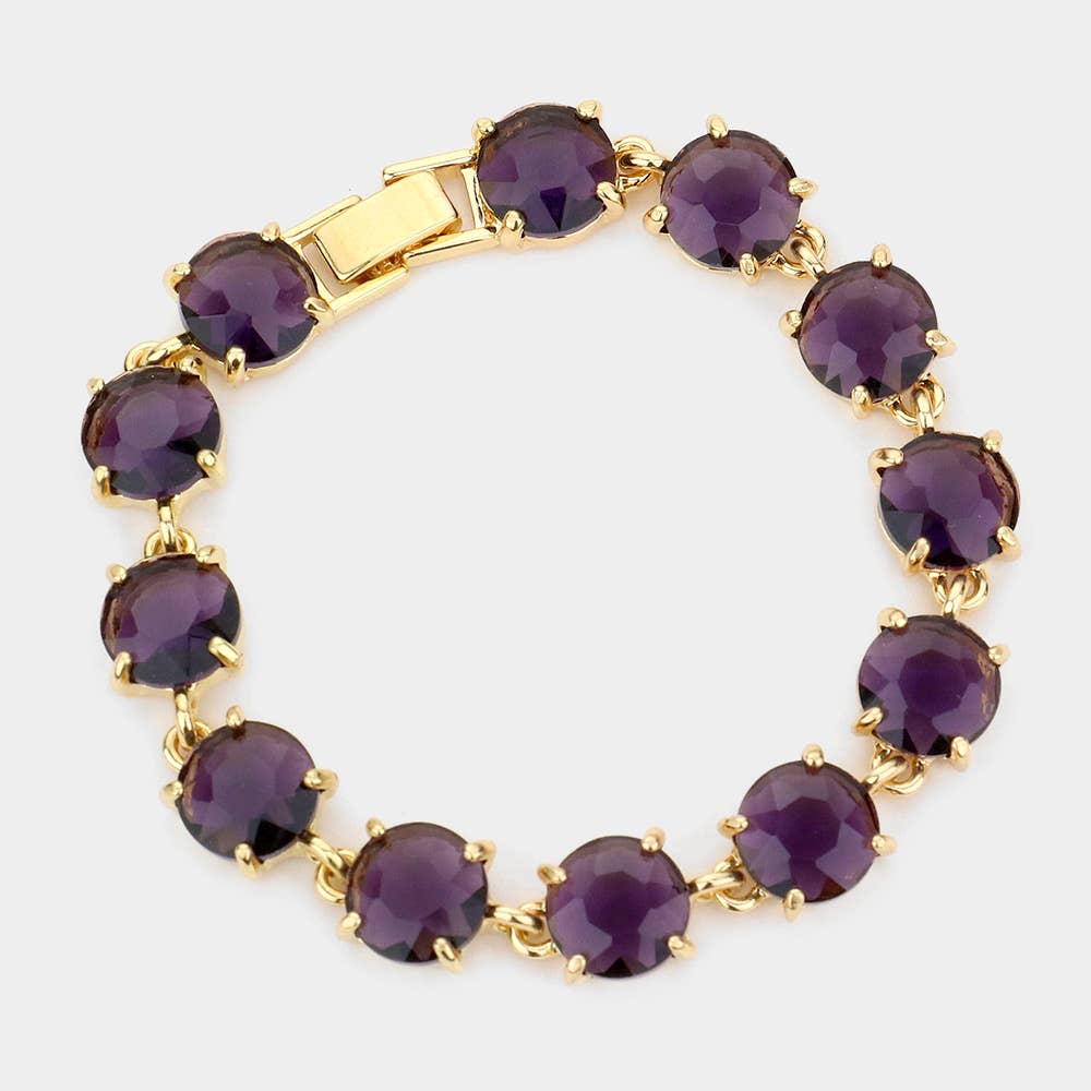 Round Stone Link Evening Bracelet