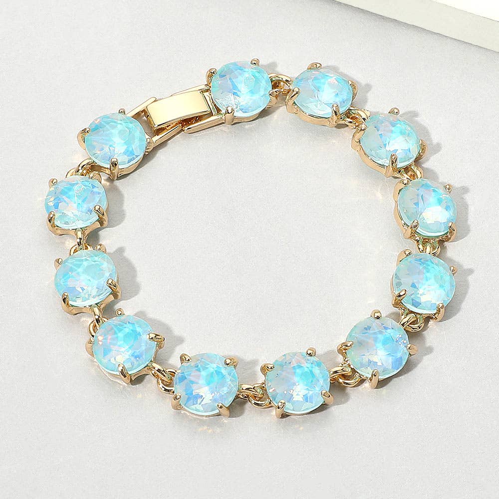 Round Stone Link Evening Bracelet