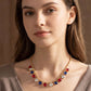 Cushion Teardrop Round Stone Link Evening Necklace