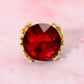 Metal Twig Detailed Round Stone Stretch Ring