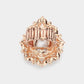 Teardrop Stone Centered Round Marquise Stone Trimmed Stretch Ring