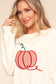 Haptics Full Size Embroidery Pumpkin Long Sleeve Knit Top