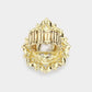 Teardrop Stone Centered Round Marquise Stone Trimmed Stretch Ring