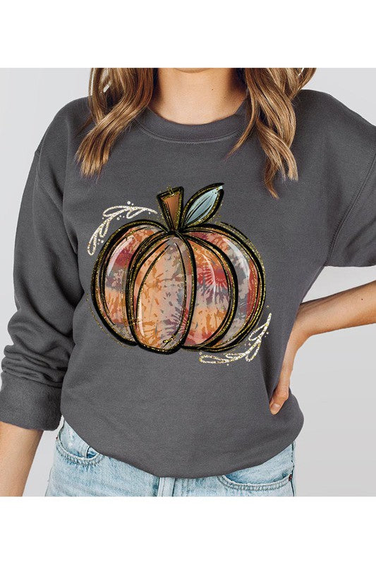 FLEECE PUMPKIN SPARKLE SWEATSHIRT