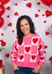 Valentine Heart Checker Crewneck Sweater