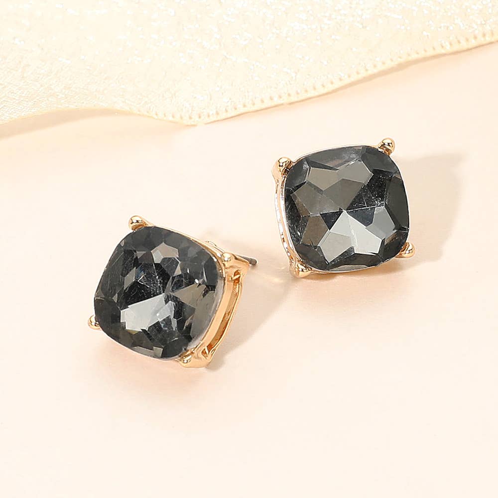 Square Cushion Stud Earrings