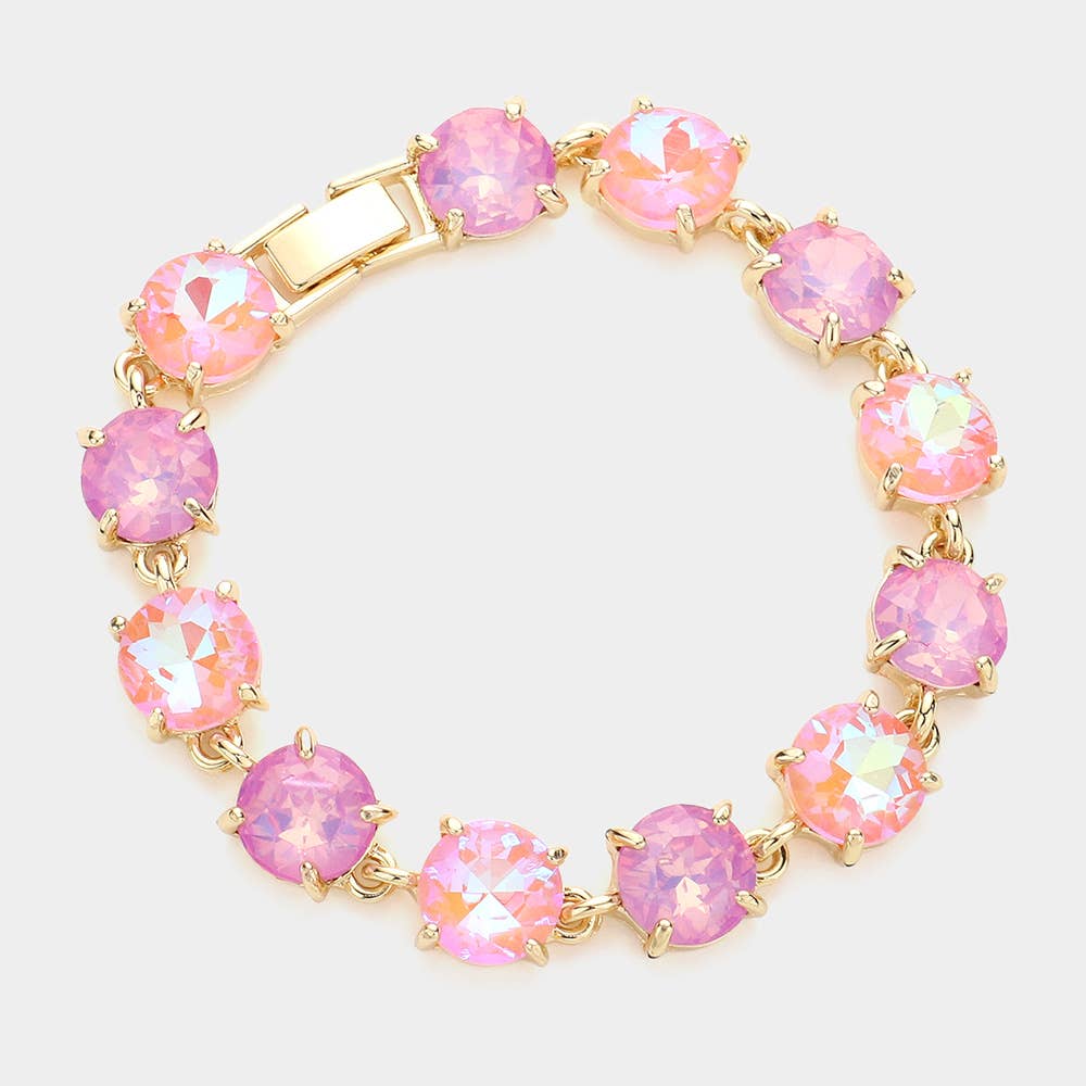 Round Stone Link Evening Bracelet