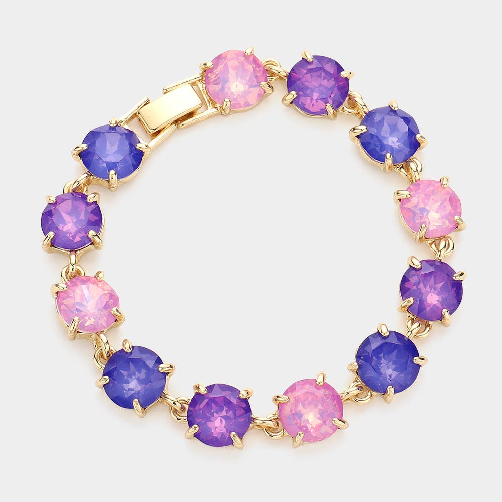 Round Stone Link Evening Bracelet