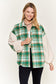 Multi plaid fuzzy sleeve jacket PLUS JJO1023P