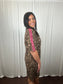 Leopard Jersey Dress With Hot Pink Contrasting Stripes