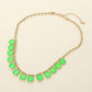 Cushion Teardrop Round Stone Link Evening Necklace