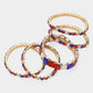 5PCS - Emerald Cut Round Stone Stretch Evening Bracelets