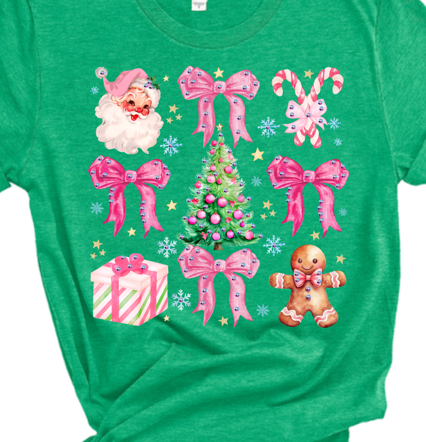 Christmas Coquette Rhinestone Graphic Tee