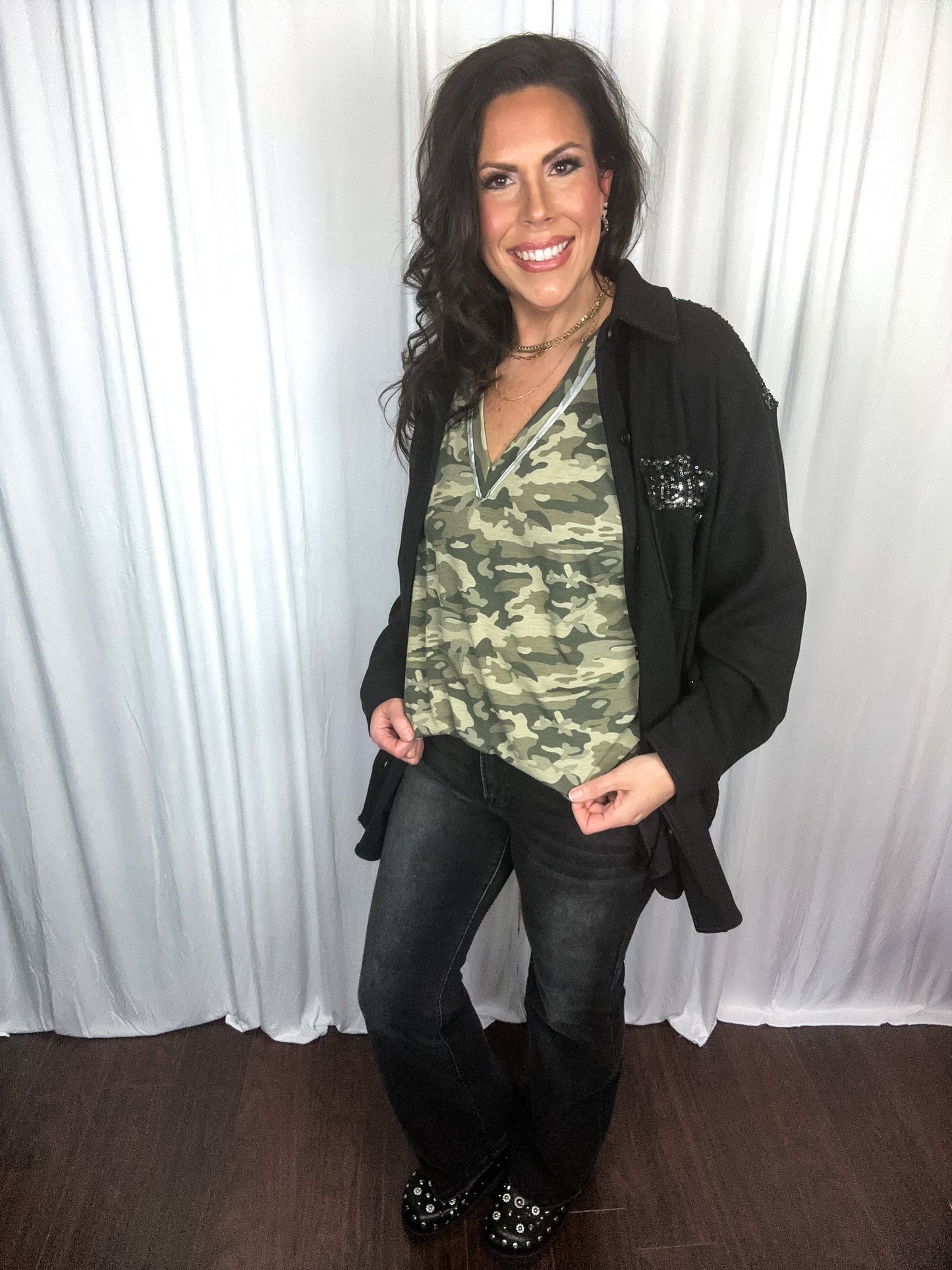 Camouflage oversized short sleeve t-shirt