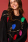 Fur Embroidery Oversized Sweater -Christmas Lights Sequins