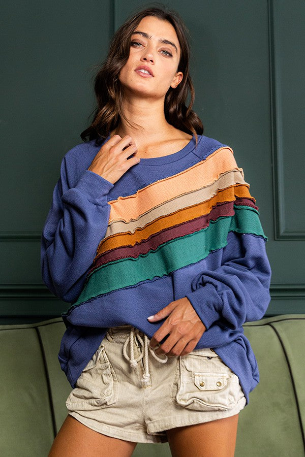 Contrast Stripe Detail Sweatshirts