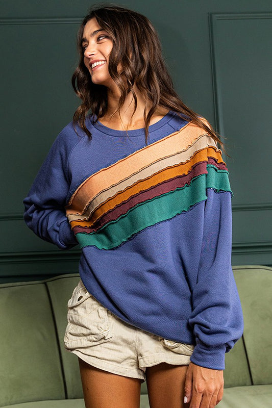 Contrast Stripe Detail Sweatshirts