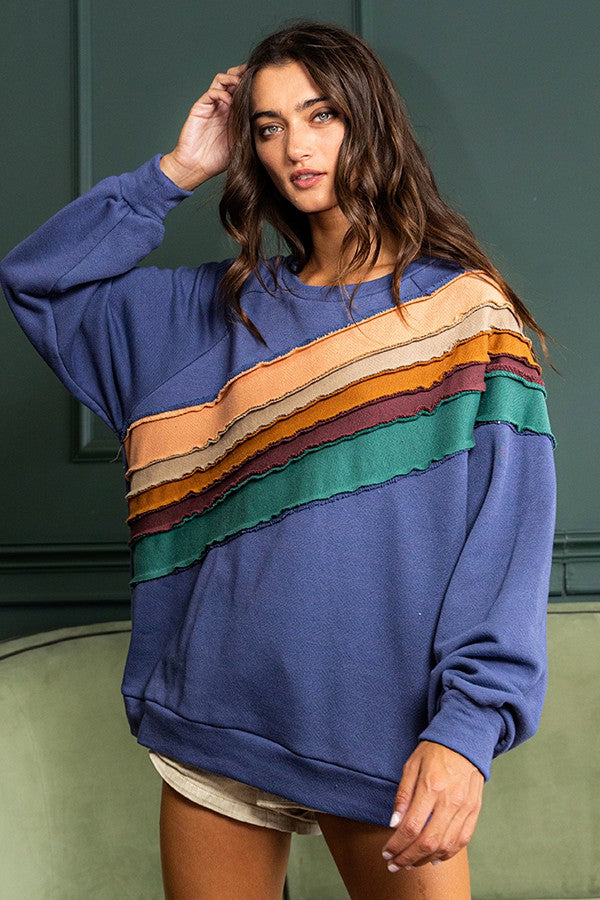 Contrast Stripe Detail Sweatshirts