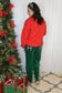 Corduroy Stretch Pants With Ribbon Bow