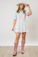 Pastel Checkered Print Dress