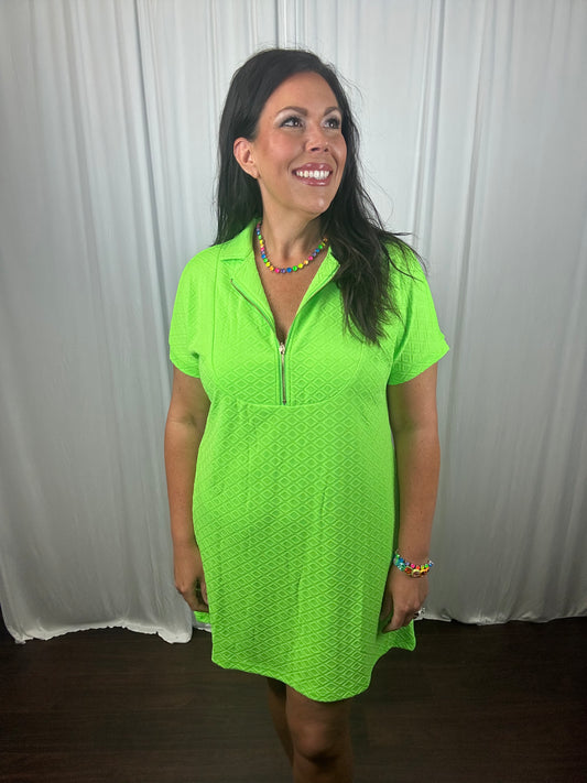Ezra textured Zipper Dress