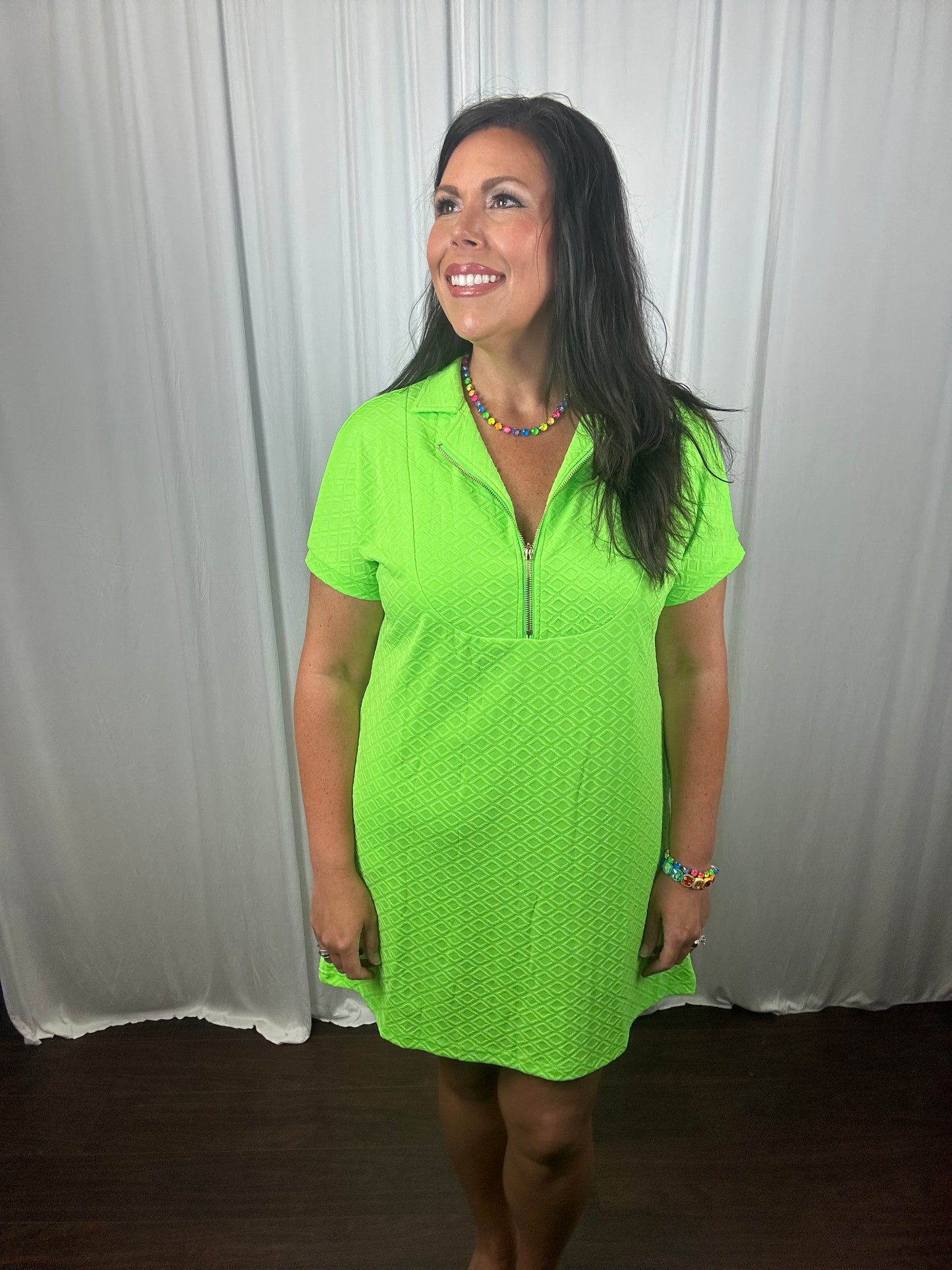 Ezra textured Zipper Dress