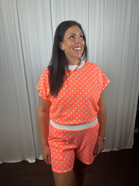 Polka-dot Top and Shorts Set
