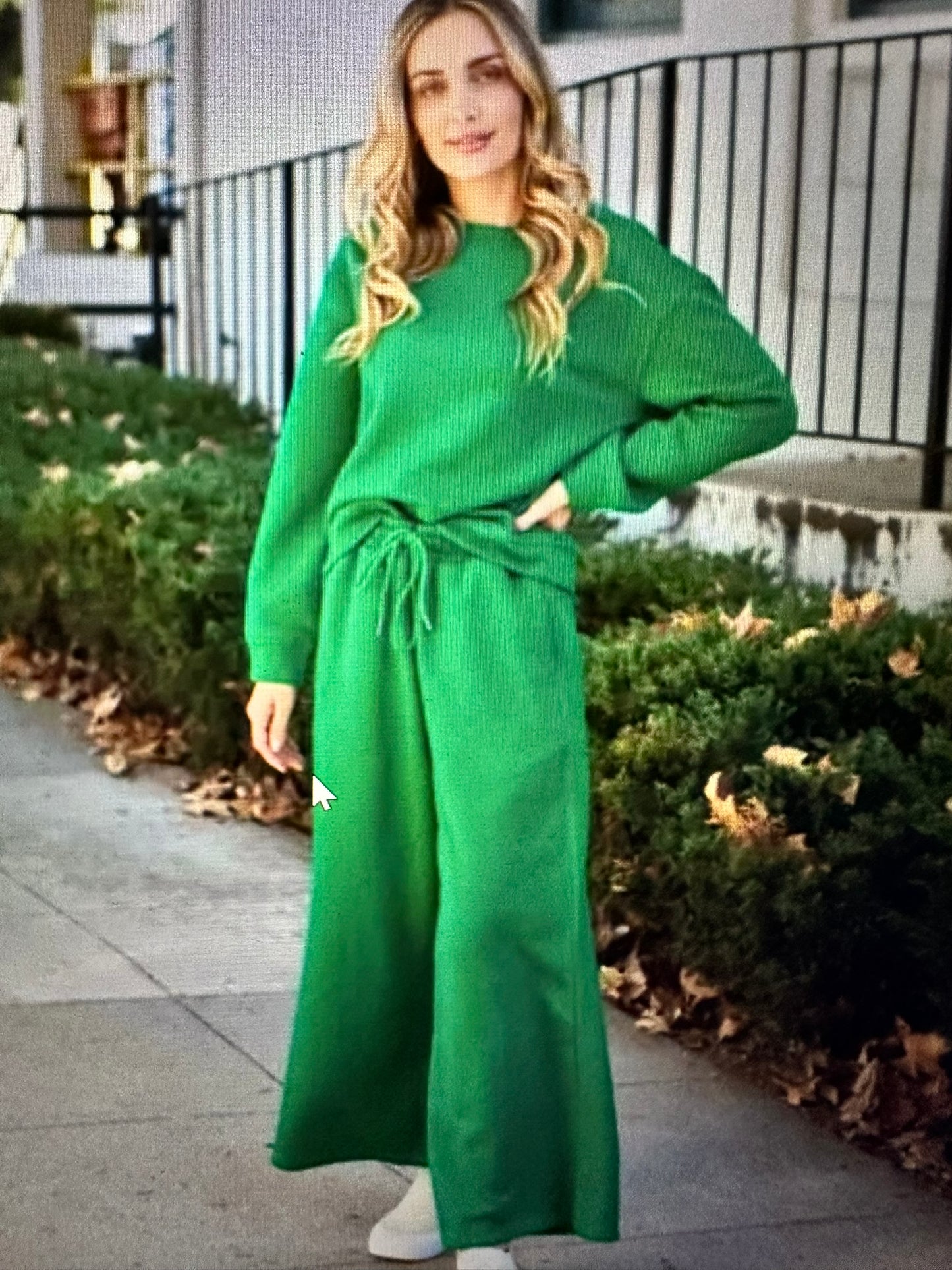 Double Take Full Size Textured Long Sleeve Top and Drawstring Pants Set