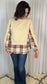 Double Layered Plaid Contrast Sweatshirt