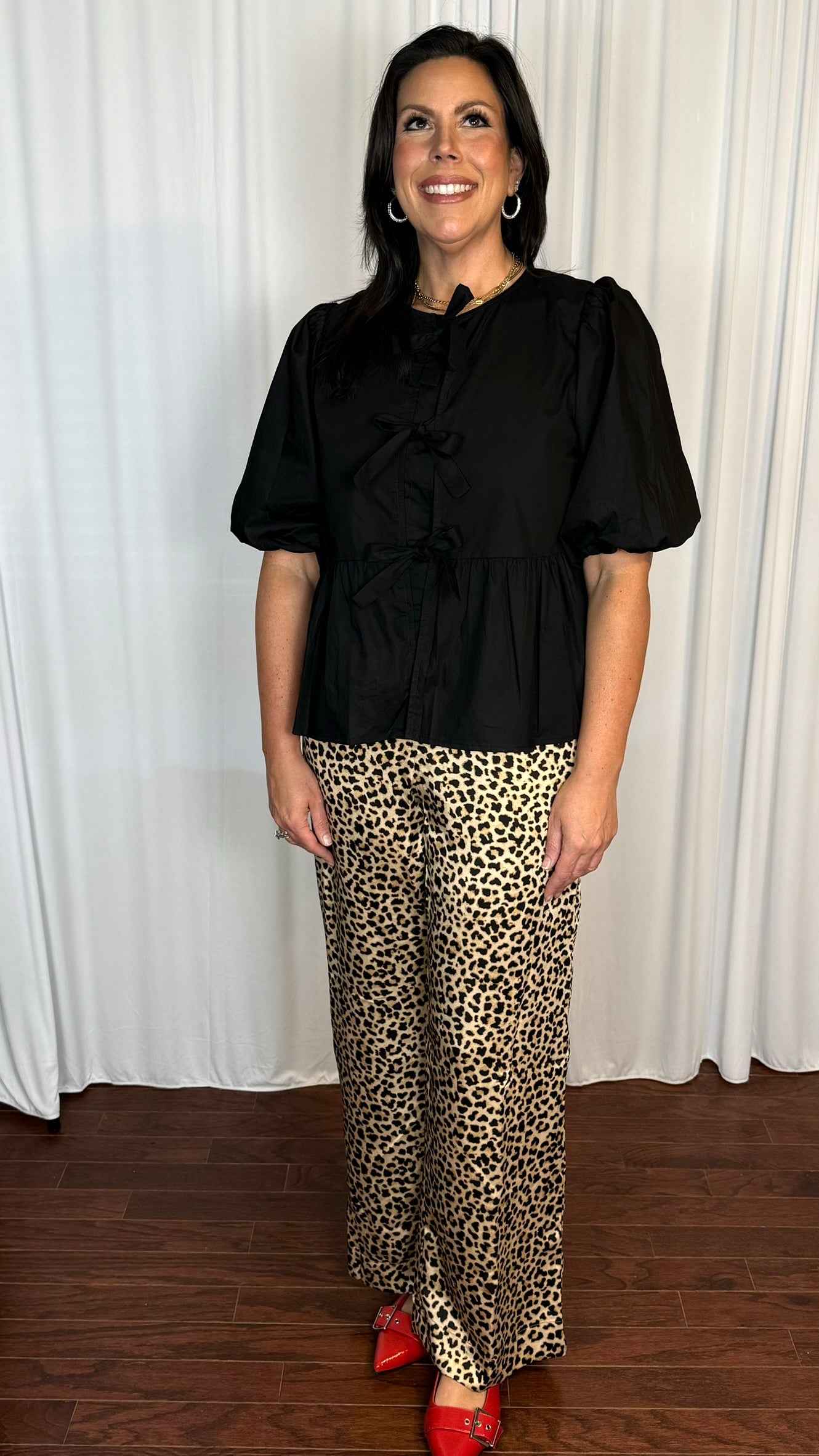 Tie Ribbon Peplum Top