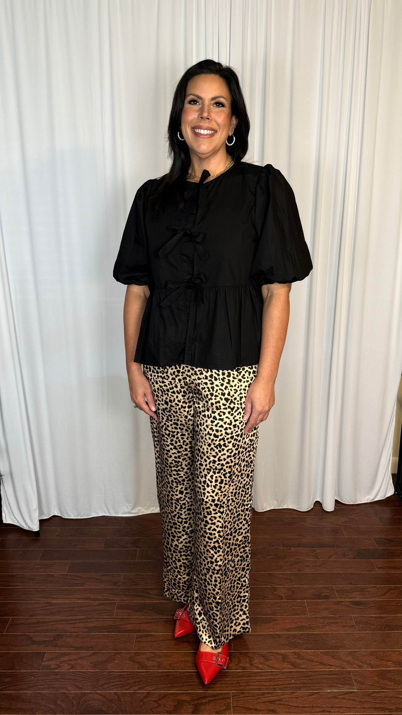 Tie Ribbon Peplum Top