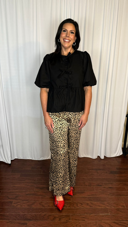 Tie Ribbon Peplum Top