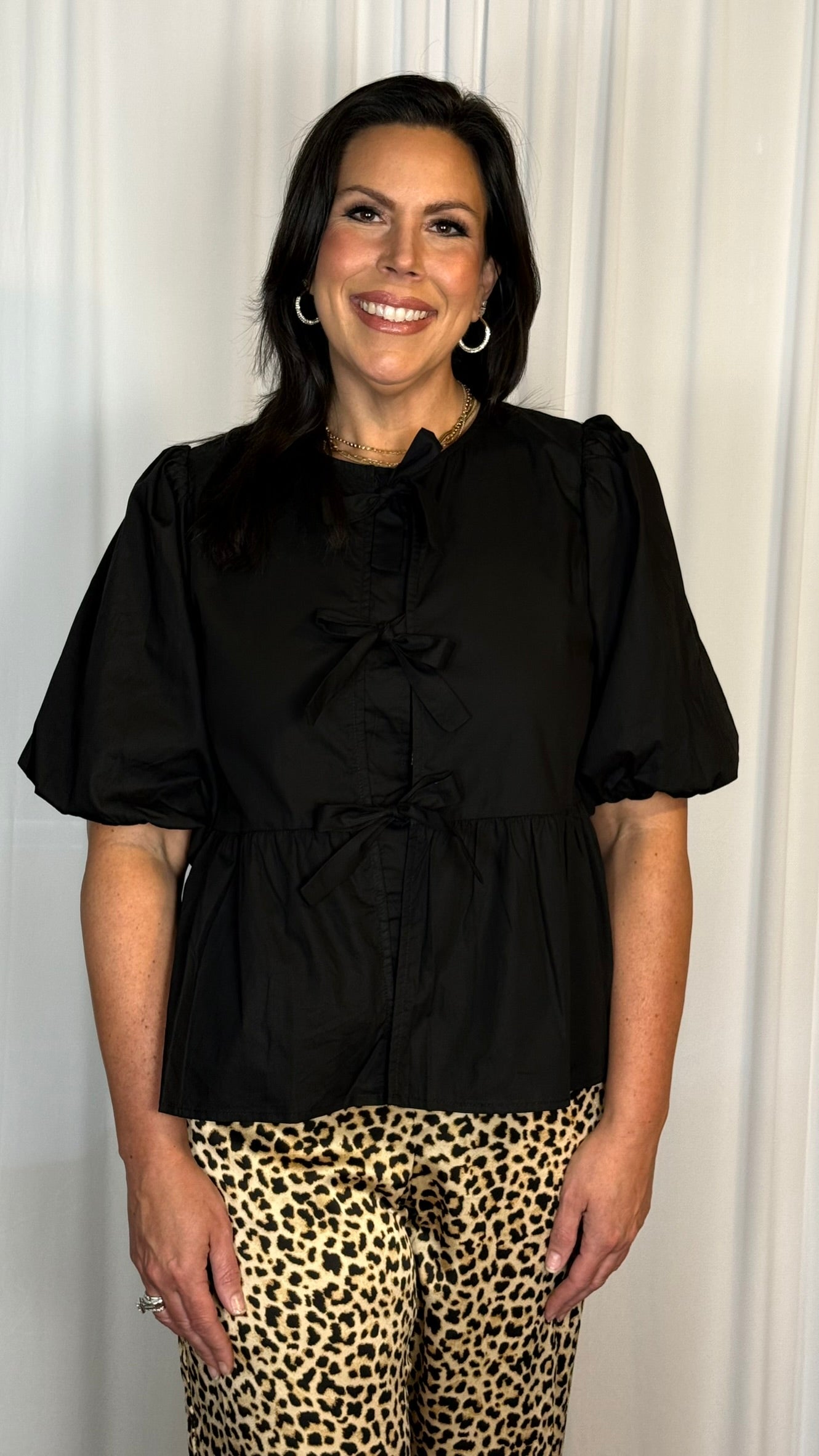 Tie Ribbon Peplum Top