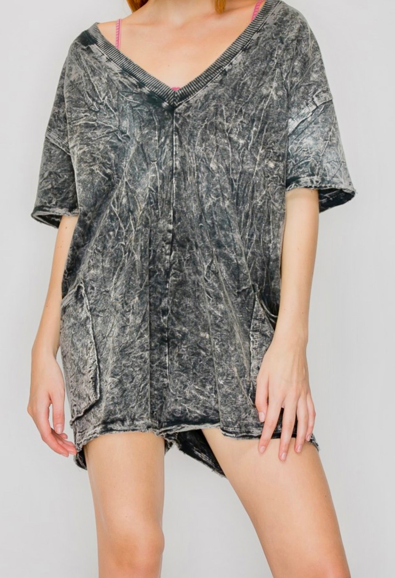 Acid Washed Comfort Romper