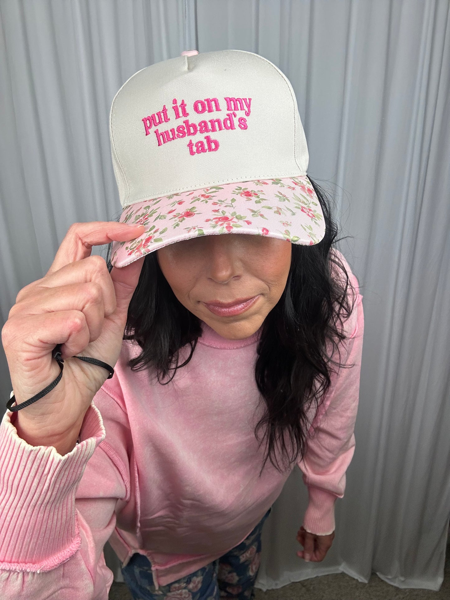 Put It On My Husband's Tab Two Tone Canvas Cotton