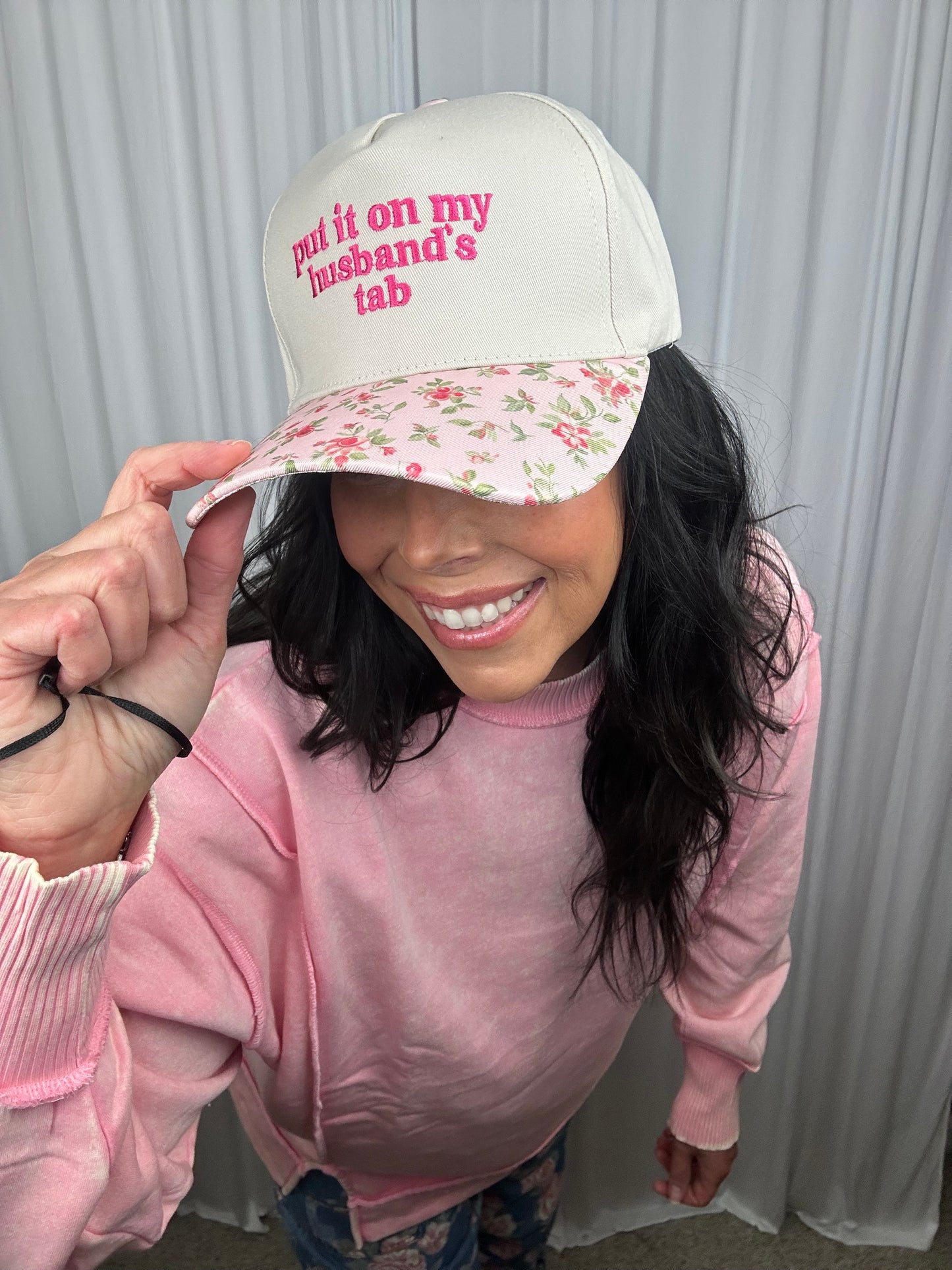 Put It On My Husband's Tab Two Tone Canvas Cotton