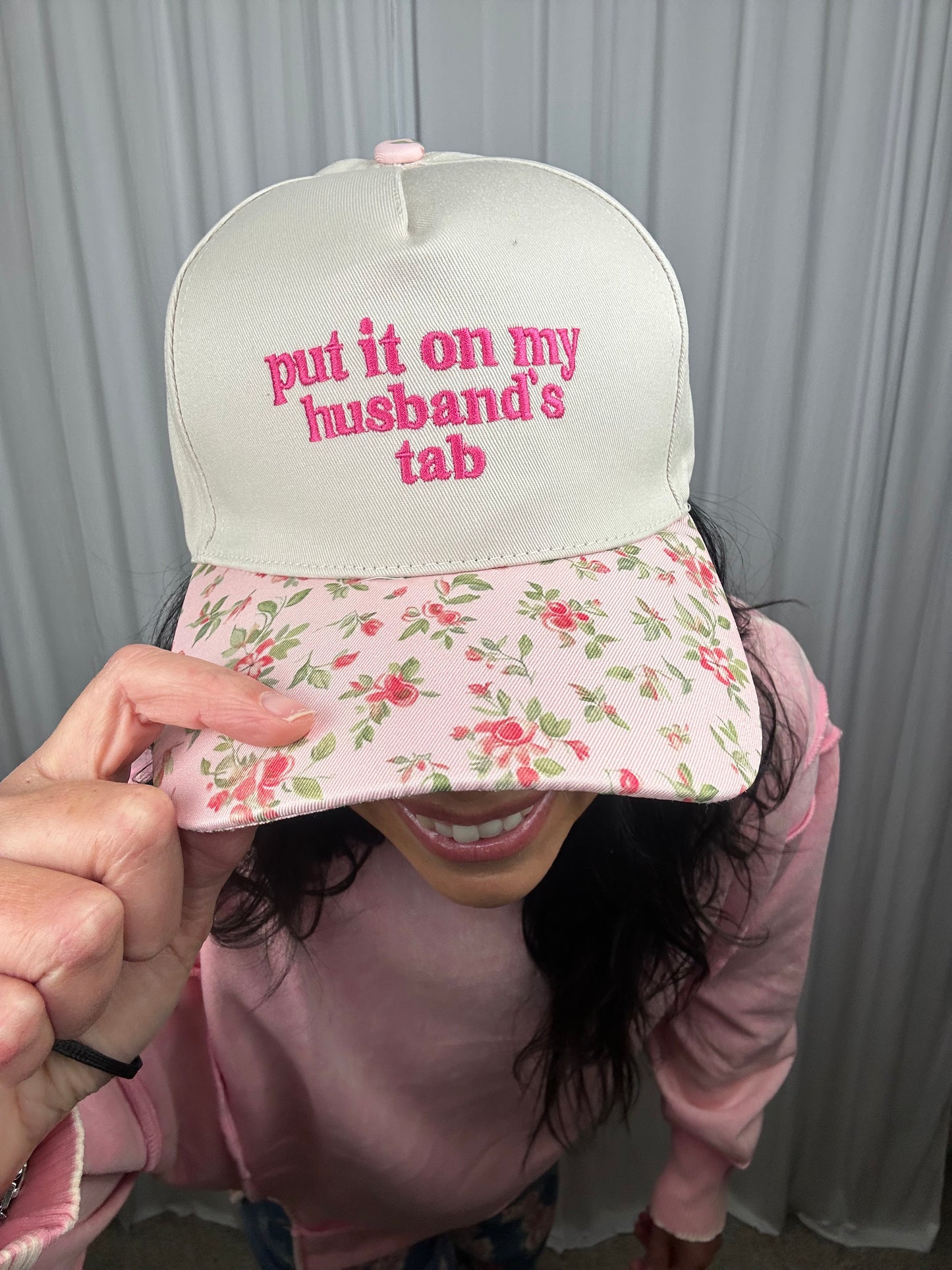 Put It On My Husband's Tab Two Tone Canvas Cotton