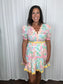 Floral Pink and Peach Ric Rac Trim Dress