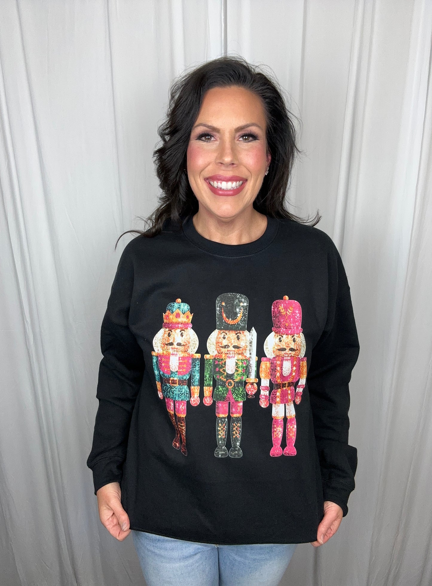 Faux Sequin Nutcracker Sweatshirt