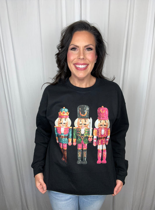 Faux Sequin Nutcracker Sweatshirt