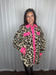 FAUX FUR LEOPARD BUTTONED DOWN SHACKET