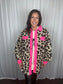 FAUX FUR LEOPARD BUTTONED DOWN SHACKET